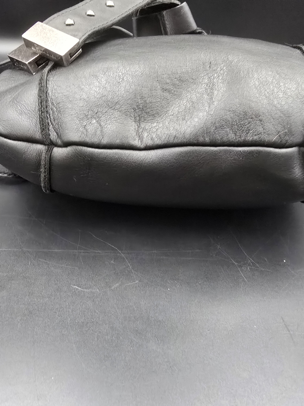 b. makowsky Black Leather Studded Crossbody Bag - Picture 6 of 12